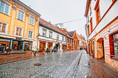 Noel'de Litvanya Vilnius Eski Şehir Pilies Street