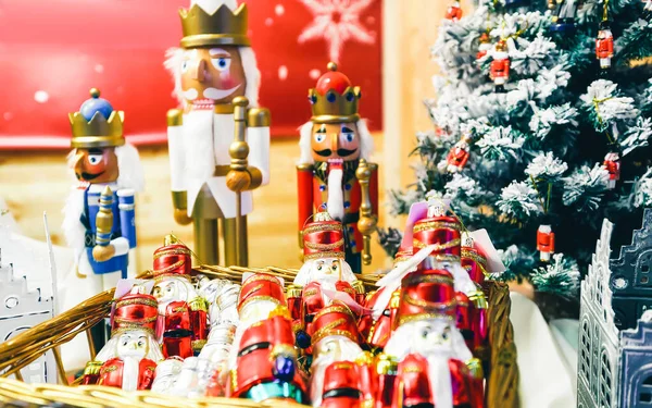 Christmas tree decoration Nutcracker on Xmas market in Vilnius — Stock Photo, Image