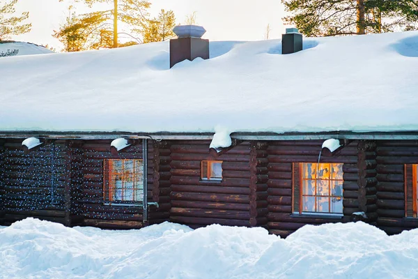 Santa Claus Post Office in Santa Village at sunset — Stock Photo, Image