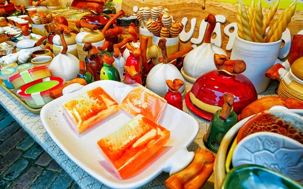 Handmade ceramics and honey soap at Riga Christmas Market new