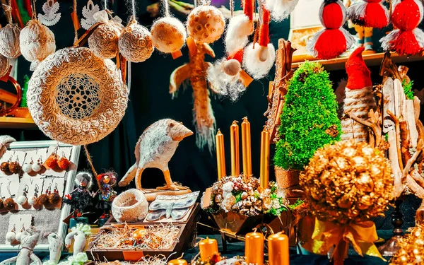 Decoraciones en el mercado de Navidad en Riga nuevo —  Fotos de Stock