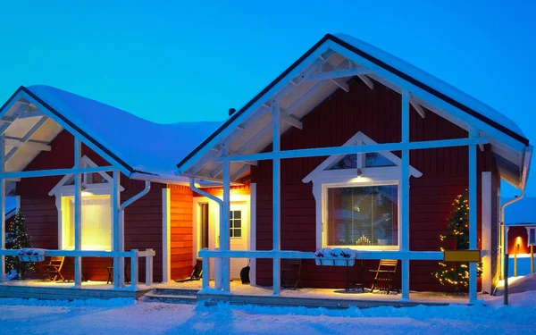 Santa Claus Holiday Village House en Laponia nuevo — Foto de Stock