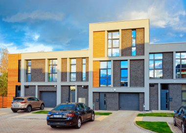 Apartman ev konut karmaşık sokak otoparkı