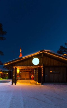 Santa Village 'daki Noel Baba Ofisi Fince yeni Laponya İskandinavya