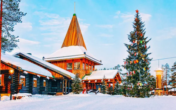 Γραφείο του Αϊ Βασίλη στο χωριό Άγιος Βασίλης στο Rovaniemi νέα — Φωτογραφία Αρχείου