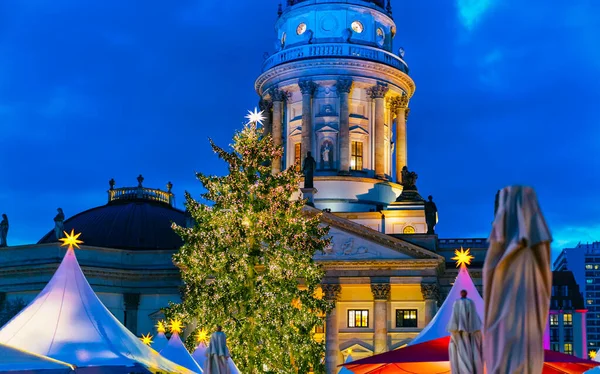 Рождественский рынок Жандарменмаркт-сквер Зимний Берлин — стоковое фото
