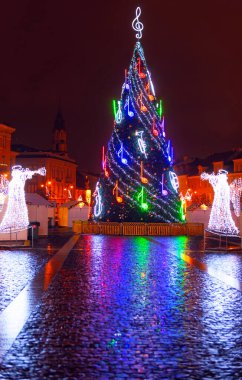 Vilnius Noel Fuarı Gece refleksi