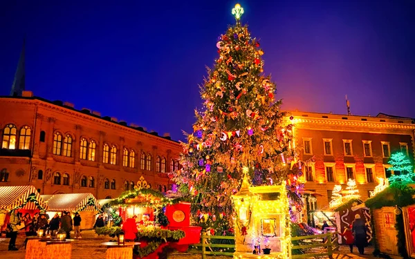 European on an Christmas market square reflex Stock Picture