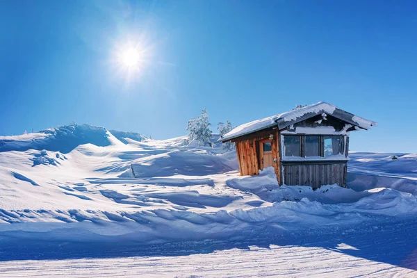 Atardecer en chalet casa de Zillertal Arena en Austria — Foto de Stock