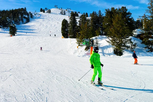 Man Skier skiing at Penken Park in Tyrol in Austria — Stock Photo, Image