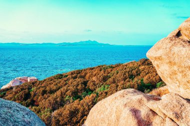 Akdeniz 'de Capo Ferro' nun Doğası Costa Smeralda İtalya