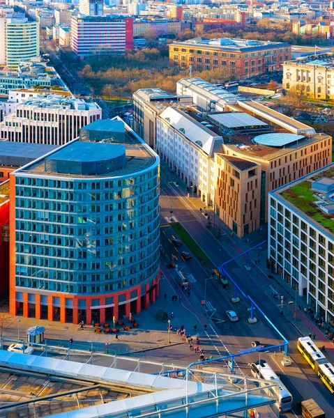 Luftaufnahme moderner Bauarchitektur und Potsdamer Platz-Reflex — Stockfoto