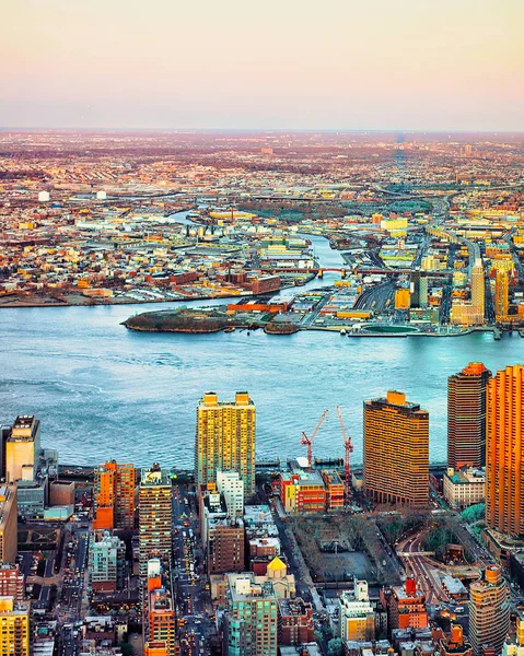 Вид с воздуха на Манхэттен Западный Нью-Йорк — стоковое фото