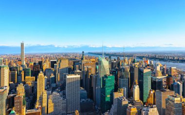 Manhattan 'ın ortasındaki hava manzarası Amerika refleksi