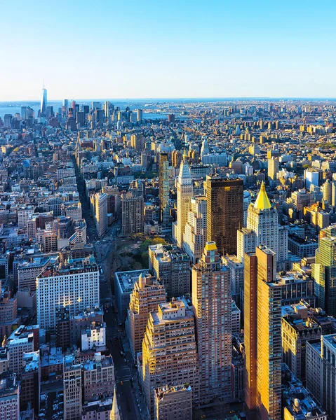 Вид с воздуха на Skyline в центре Манхэттена — стоковое фото
