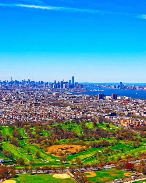 Вид с воздуха на Проспект Парк в Бруклинском рефлексе — стоковое фото
