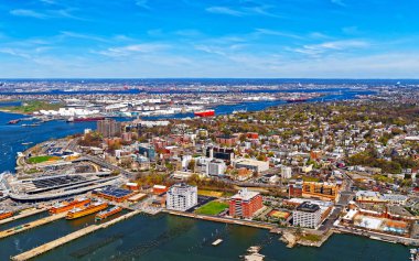 Bayonne refleksindeki Newark Limanı 'nın hava görüntüsü