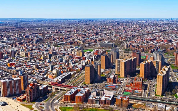 Вид с воздуха на жилой район в Нью-Йорке — стоковое фото