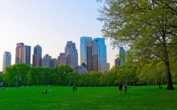 Midtown Manhattan skyline vue dans Central Park South reflex — Photo