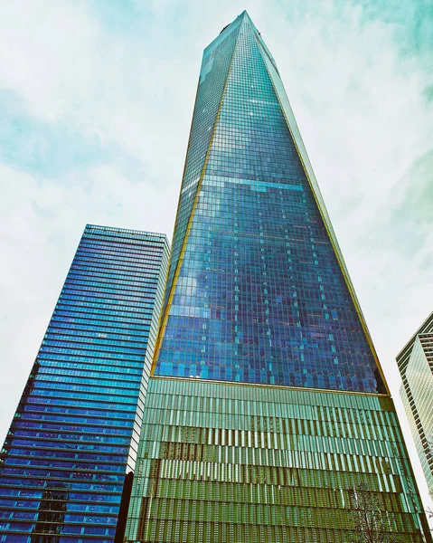 World Trade Center com Freedom Tower reflexo dos EUA — Fotografia de Stock