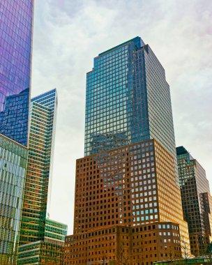 Finans Bölgesi Usa refleksindeki Üç Dünya Finans Merkezi