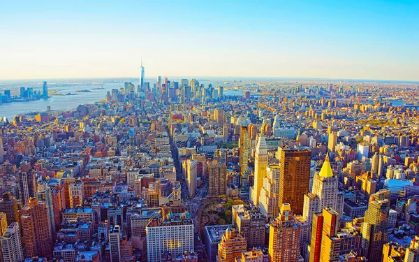 Veduta aerea del quartiere Flatiron di New York riflesso — Foto Stock