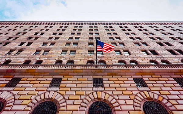 Bourse de Wall Street dans le Lower Manhattan reflex — Photo