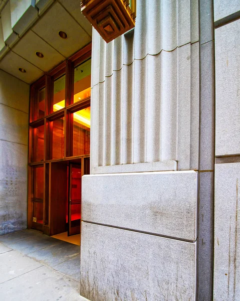 Street name in Wall Street in Lower Manhattan reflex — Stock Photo, Image