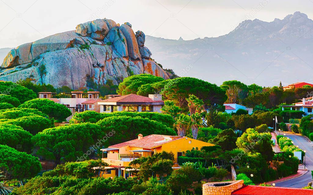 Baja Sardinia architecture and nature at Costa Smeralda reflex