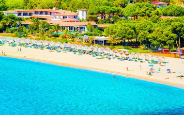 Villasimius ve Akdeniz sahilleri Güney Sardunya İtalya refleksi