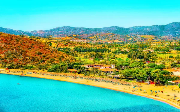 Villasimius Beach στη Μεσόγειο Θάλασσα στη Σαρδηνία Ιταλία αντανακλαστικό — Φωτογραφία Αρχείου