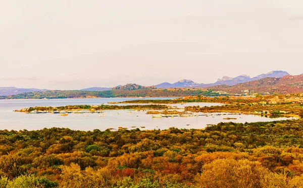 Panorama Porto Rotondo at Costa Smeralda resort Sardinia reflex — 스톡 사진
