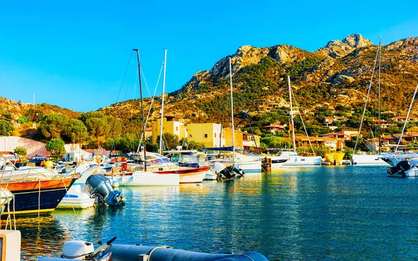 Luxury yachts at marina Porto Cervo Costa Smeralda Sardinia reflex — 스톡 사진
