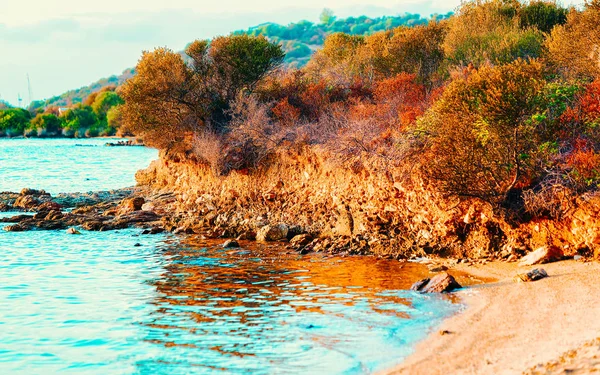 コスタ・スメラルダ・サルデーニャ島の地中海のポルティスコビーチイタリア反射 — ストック写真