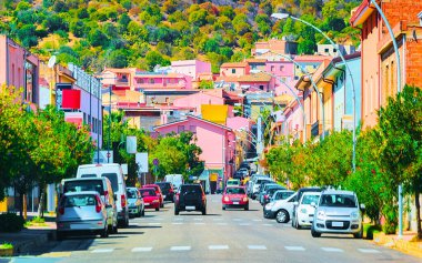 Teulada 'da yol kenarında Carbonia Iglesias Sardinia refleksi