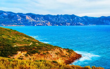 Portoscuso Carbonia 'daki Akdeniz kıyıları Güney Sardunya refleksi
