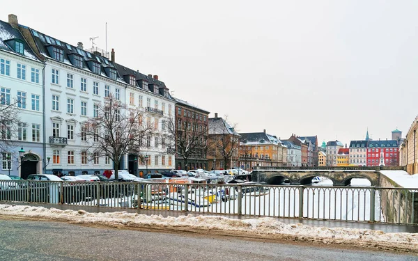Fronte mare e ponti a Copenaghen in inverno — Foto Stock