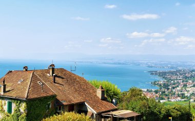 Lavaux bağ teraslar yürüyüş rota İsviçre