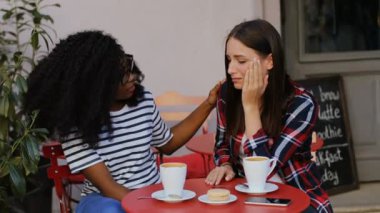 üzgün kadın açık Cafe