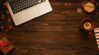 Üstten Görünüm Noel dekorasyon