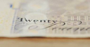 Kelimelerin yirmi makro çekim üzerinde banknot pound. Kadar yakın GBP'dir.