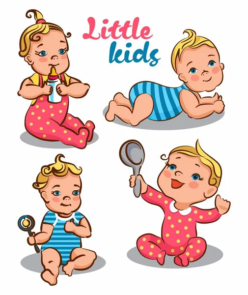 Niños niños bebés niñas niños — Vector de stock