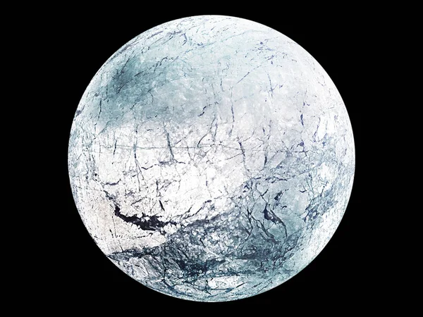 Ilustrație Unei Planete Izolate Suprafață Rece Crăpată — Fotografie, imagine de stoc