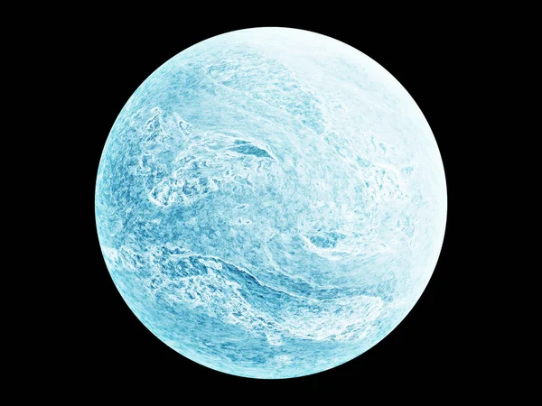 Ilustración Planeta Aislado Con Una Superficie Brillante Helada — Foto de Stock