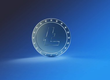 Litecoin mavi zemin üzerine
