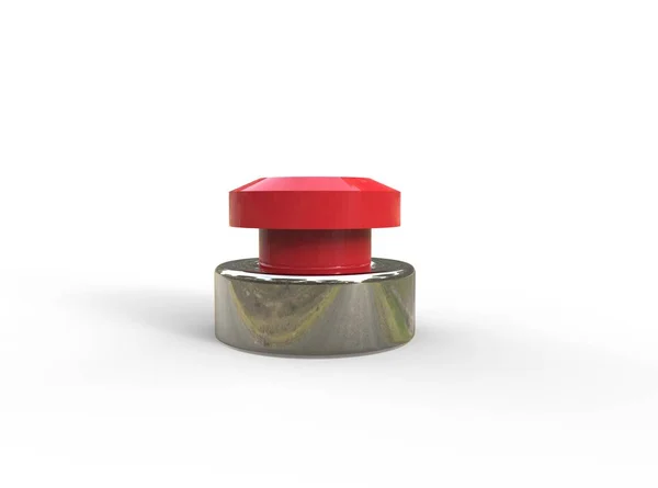 Красная Кнопка Изолированы Белом Фоне Хорошо Презентации Маркетинга — стоковое фото