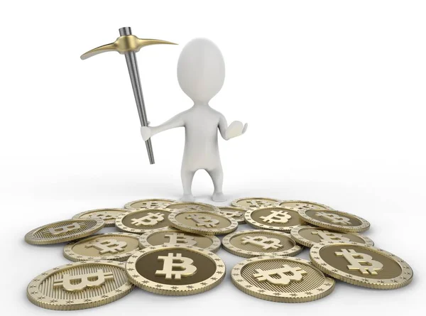 Beyaz arka plan/iyi sunum para birimi ve crypt o para için Bitcoin madenci