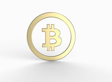    Bitcoin izole beyaz / sunum için iyi ve pazarlama