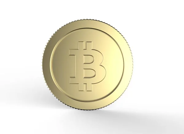 Bitcoin Изолирован Белом Хорошо Презентации Маркетинга — стоковое фото