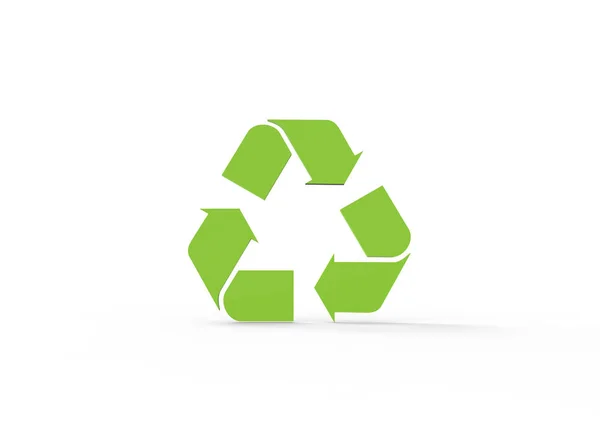 Recycle Szimbólum Elszigetelt Fehér Bemutatókat Marketing — Stock Fotó
